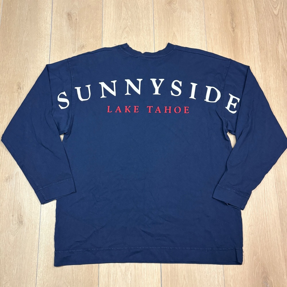 Spirit Activewear Sunnyside Lake Tahoe Navy Blue Long Sleeve Jersey Shirt M/L